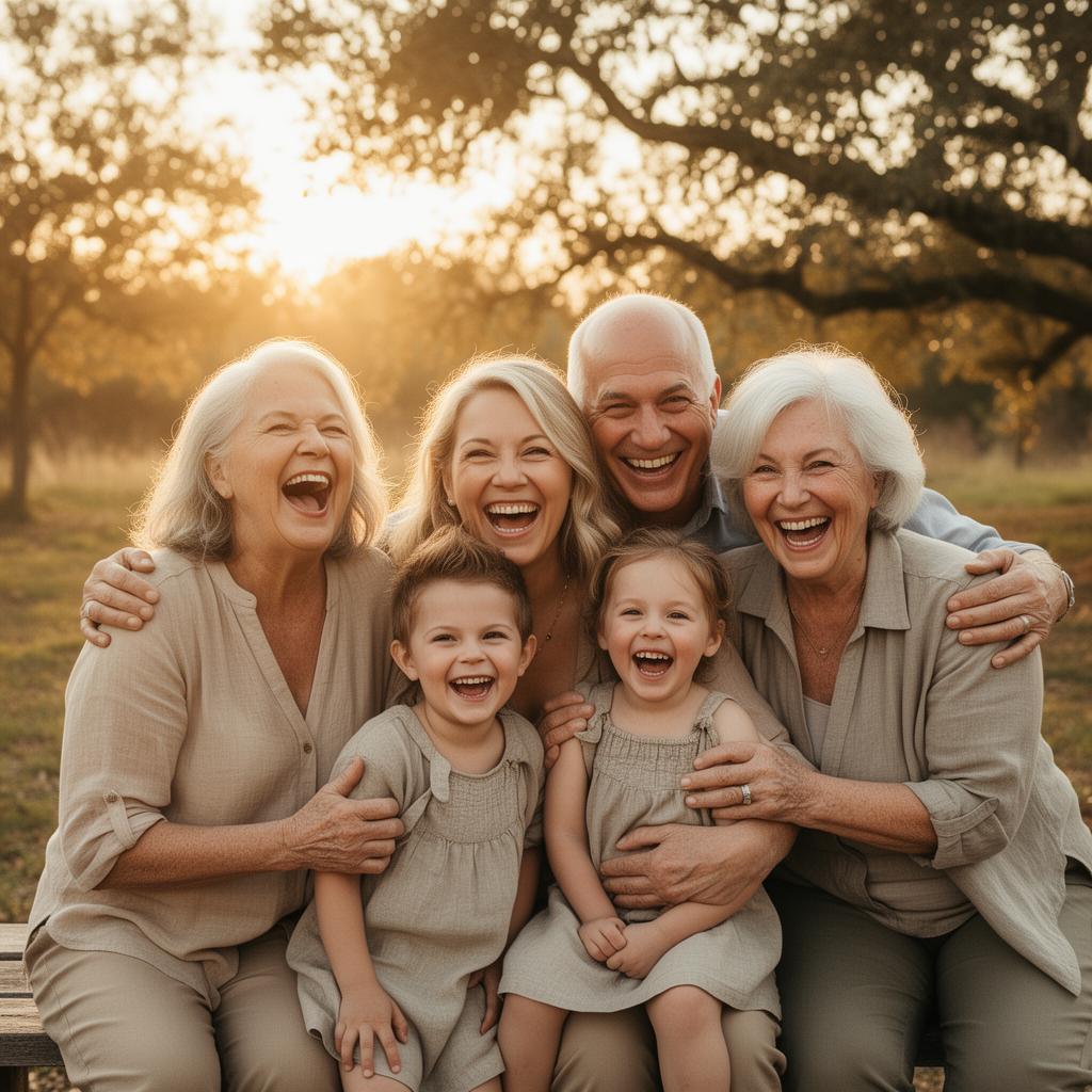 Family laughing together